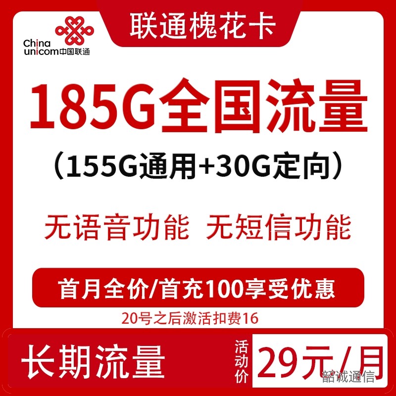 联通29元185G